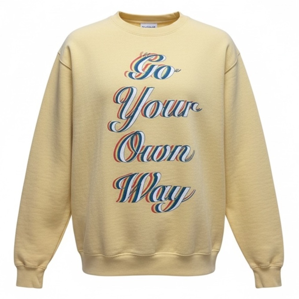🌈ORIS YELLOW CASUAL SWEATSHIRT RAINBOW 🌈”GO YOUR OWN WAY” LOGO PRIDE SIZE MEDIUM